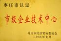 山东辛化市级企业技术中心证书